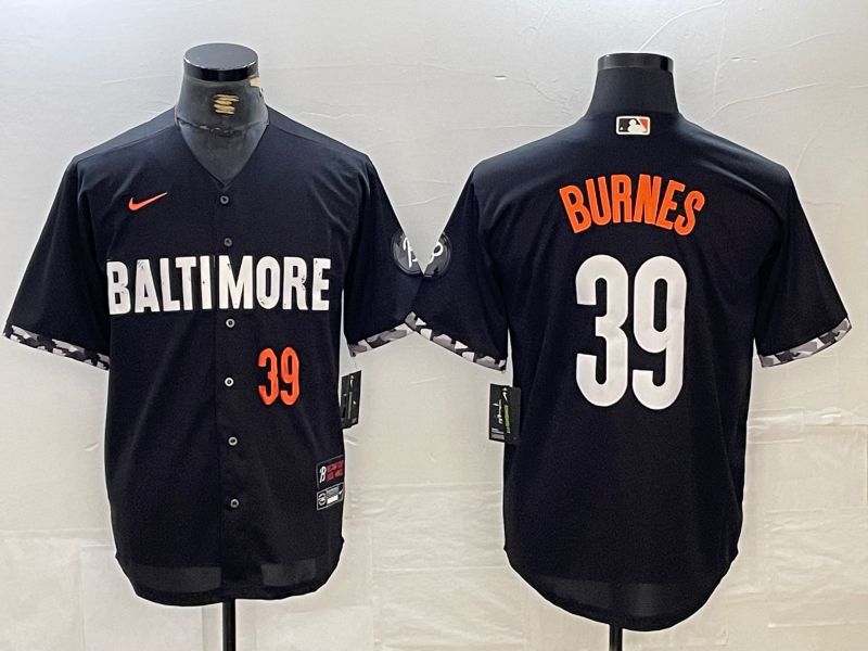 Men Baltimore Orioles #39 Burnes Black City Edition Nike 2024 MLB Jersey style 4